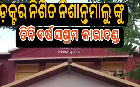 ଡକ୍ଟର ନିଶିତ ନିଶାନ୍ତ ମାଲୁ ଙ୍କୁ ଭିଜିଲାନ୍ସ ସ୍ବତନ୍ତ୍ର କୋର୍ଟ ଦ୍ଵାରା ତିନିବର୍ଷ  ସଶ୍ରମ କାରାଦଣ୍ଡ .