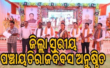 ଜିଲ୍ଲାସ୍ତରୀୟ ରାଷ୍ଟ୍ରୀୟ ପଞ୍ଚାୟତିରାଜ ଦିବସ ଅନୁଷ୍ଠିତ  .
