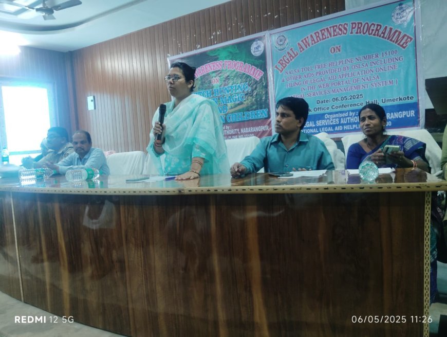 ଉମରକୋଟ ଗୋଷ୍ଠୀ ଉନ୍ନୟନ କାର୍ଯ୍ୟାଳୟରେ ଜିଲ୍ଲା ଆଇନ ପ୍ରାଧିକରଣ ପକ୍ଷରୁ ସଚେତନତା କାର୍ଯ୍ୟକ୍ରମ। .