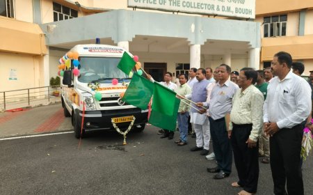 ଷ୍ଟେଟ ବ୍ୟାଙ୍କ ପ୍ରଦତ୍ତ ଆମ୍ବୁଲାନ୍ସକୁ ଲୋକାର୍ପଣ କଲେ ବୌଦ୍ଧ ବିଧାୟକ ତଥା ସରକାରୀ ଦଳ ର ମୁଖ୍ୟ ସଚେତକ .