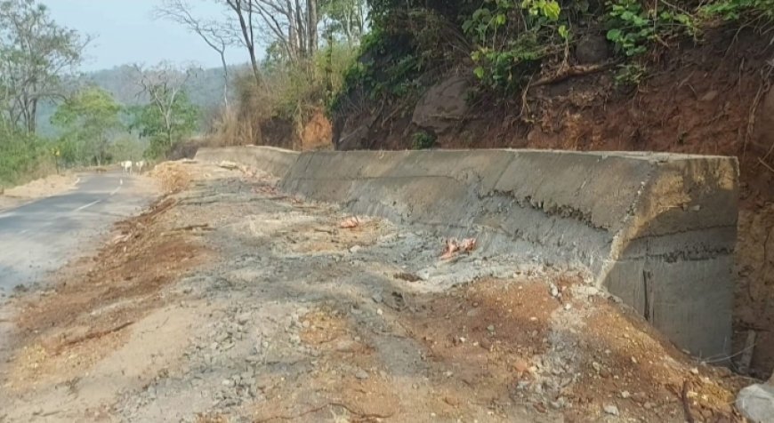 ବଣ୍ଡା ଘାଟି ରାସ୍ତା ଭୁସ୍କଲନର ଆଶଙ୍କା ଠିକାଦାରଙ୍କ ମୋନମୁଖୀ କାମ ।