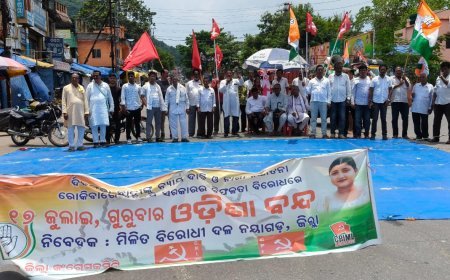 ନୟାଗଡ ଜିଲ୍ଲା କଂଗ୍ରେସ କମିଟି ଓ ବାମପନ୍ଥୀଙ୍କ ଦ୍ଵାରା ନୟାଗଡରେ ଓଡିଶା ବନ୍ଦ ସଫଳ  I