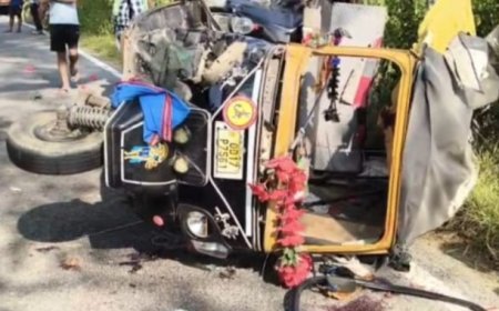 ରାସ୍ତା ଉପରେ ଅଟୋକୁ ଧକ୍କା ଦେବାରୁ କଣ୍ଟେନର ଜଣେ ମୃତ ଚାରିଜଣ ଆହତ l