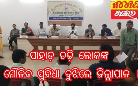 ପାହାଡ଼ ଚଢ଼ି ଲୋକଙ୍କ ମୌଳିକ ସୁବିଧା ବୁଝିଲେ ଜିଲ୍ଲାପାଳ ।
