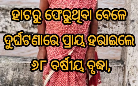ହାଟରୁ ଫେରୁଥିବା ବେଳେ ଦୁର୍ଘଟଣାରେ ପ୍ରାୟ ହରାଇଲେ ୬୮ ବର୍ଷୀୟ ବୃଦ୍ଧା