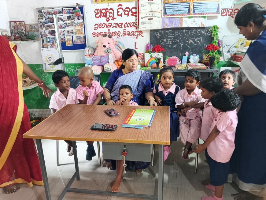 ଜିଲ୍ଲାପାଳ ଙ୍କ ଅଙ୍ଗନବାଡି କେନ୍ଦ୍ର ପରିଦର୍ଶନ.