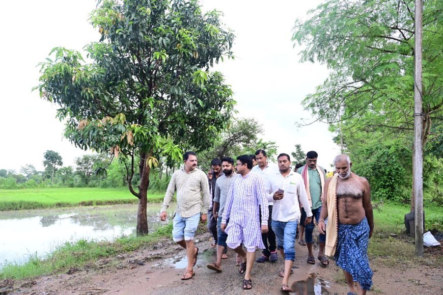 ଲୋଇସିଂହା ଜଳବନ୍ଦୀ ଅଞ୍ଚଳରେ ଲୋକଙ୍କୁ ଭେଟିଲେ ସ୍ୱାସ୍ଥ୍ୟମନ୍ତ୍ରୀ  ଜଳମଗ୍ନ ପୋଲ ଉପରେ ପାଦରେ ଚାଲି ସ୍ଥିତି ପରଖିଲେ